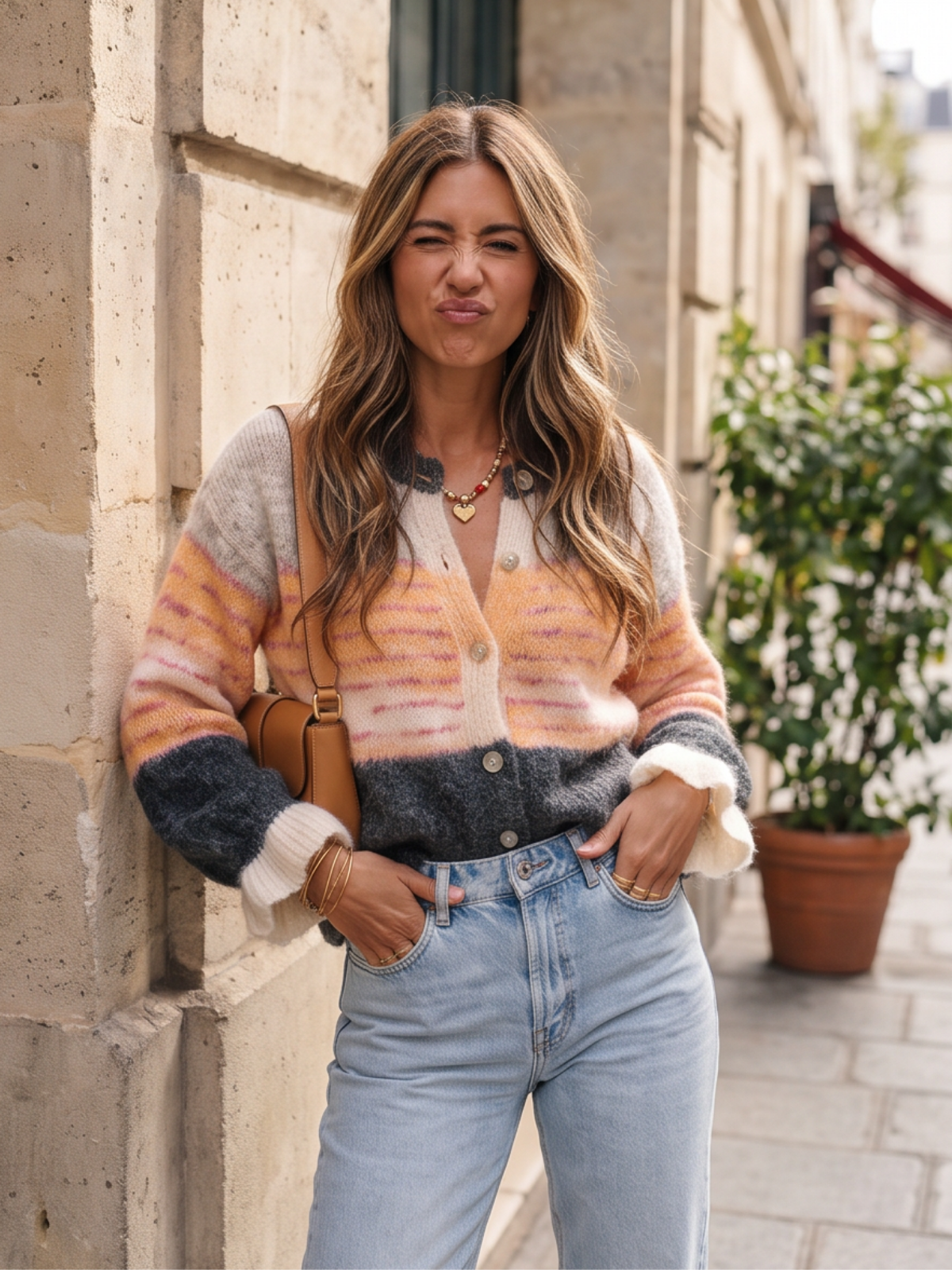 Gilet Anna - Maille Contrastée