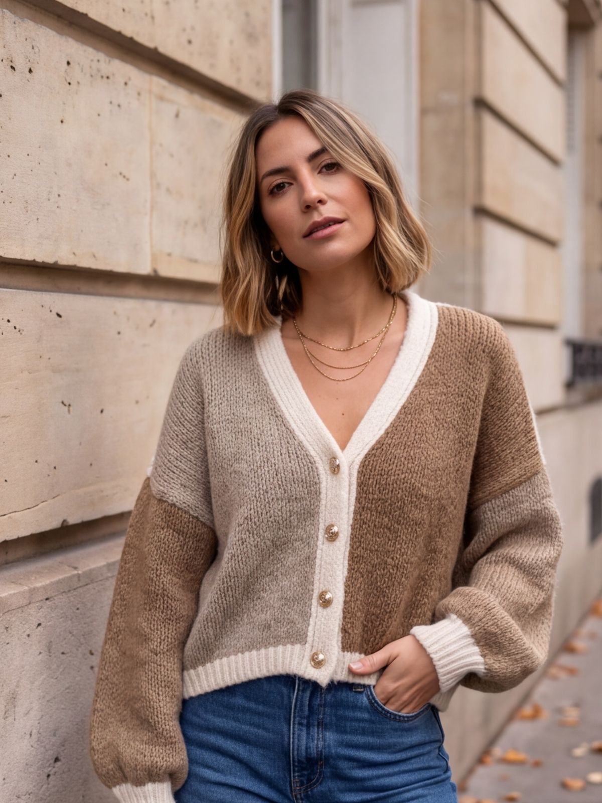 Gilet Clarisse - Colorblock Mohair