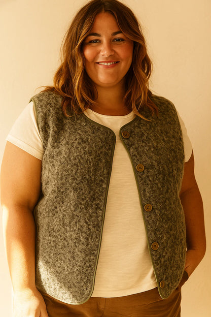 Gilet Boutonné Feutré - TU du 44 au 50