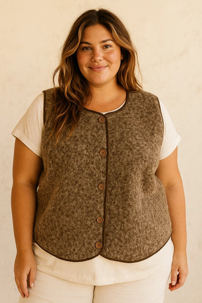 Gilet Boutonné Feutré - TU du 44 au 50