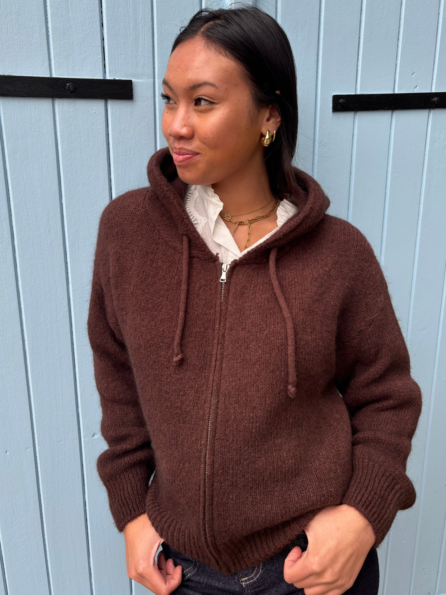 Gilet Capuche Mohair