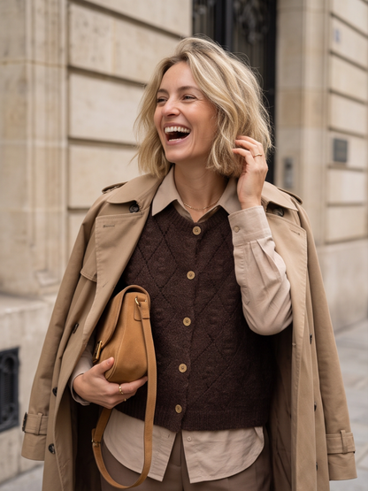 Gilet Jeanne - Maille Ajourée Sans Manches