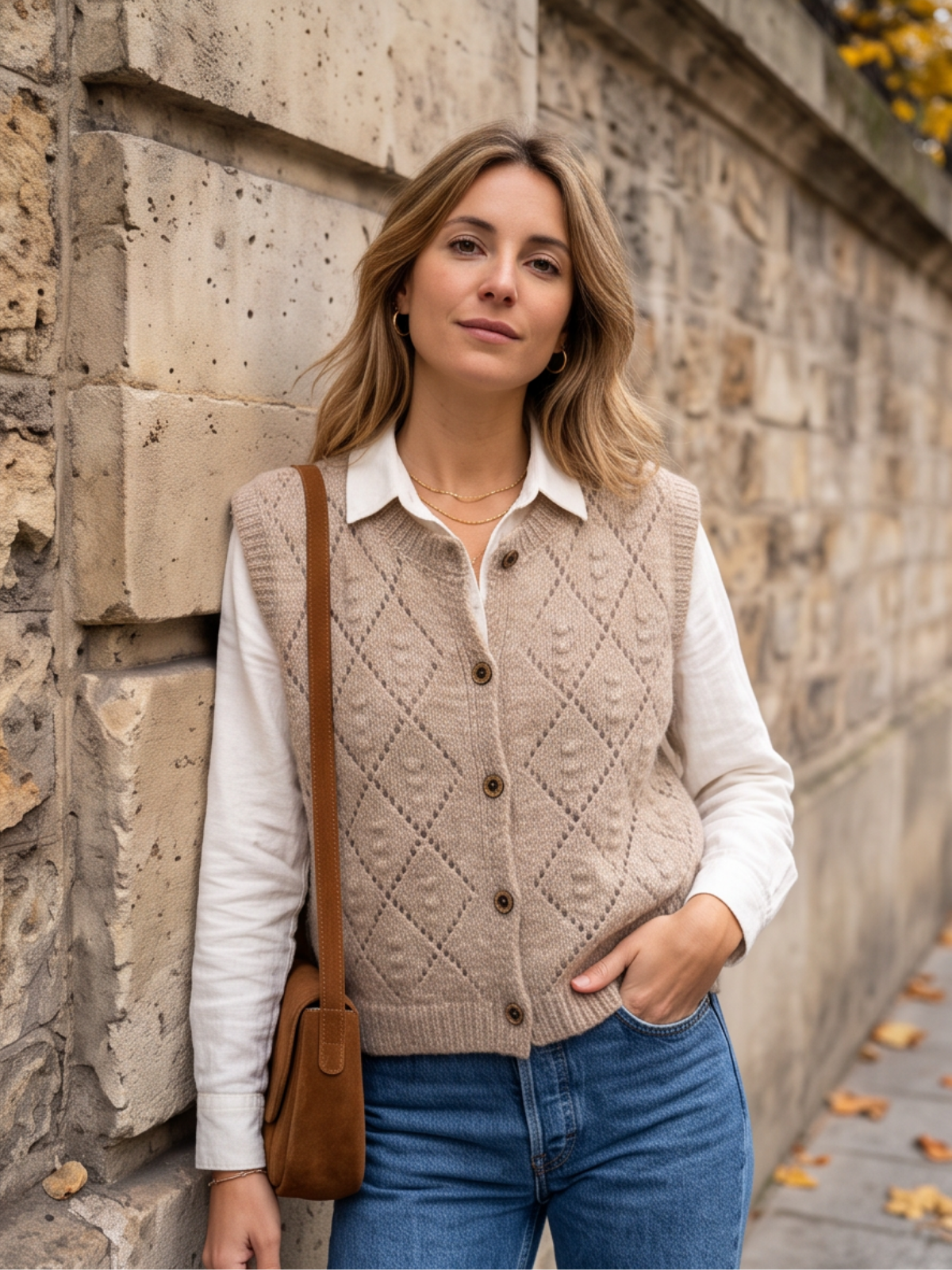 Gilet Jeanne - Maille Ajourée Sans Manches