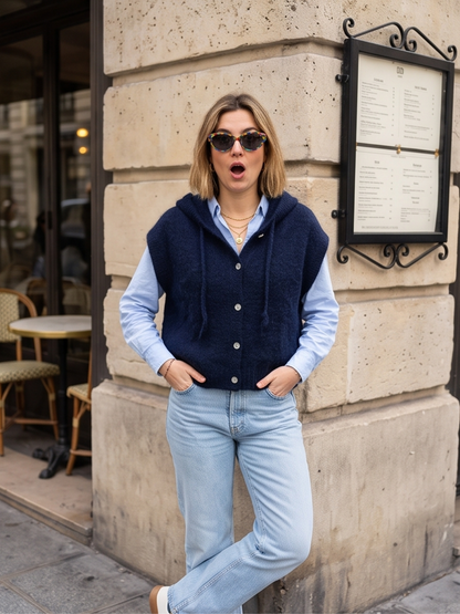 Gilet Maëva - Capuche Mohair