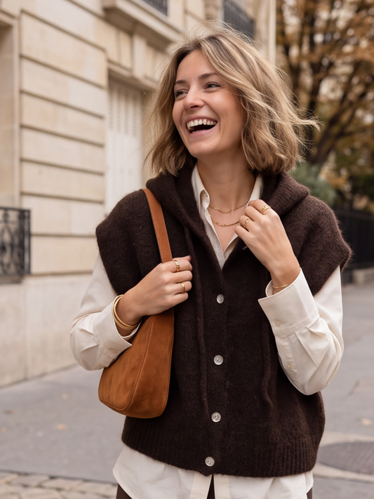 Gilet Maëva - Capuche Mohair
