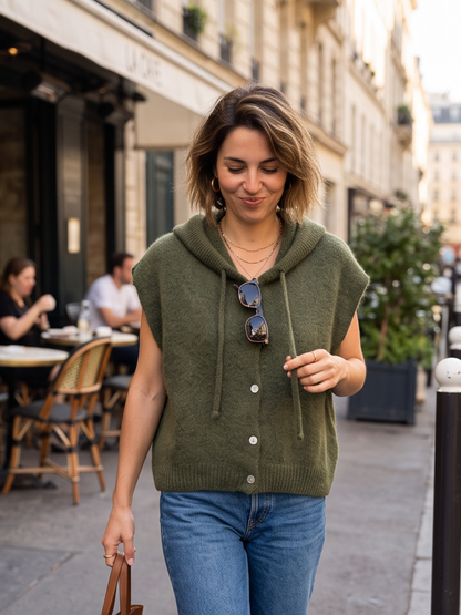 Gilet Maëva - Capuche Mohair
