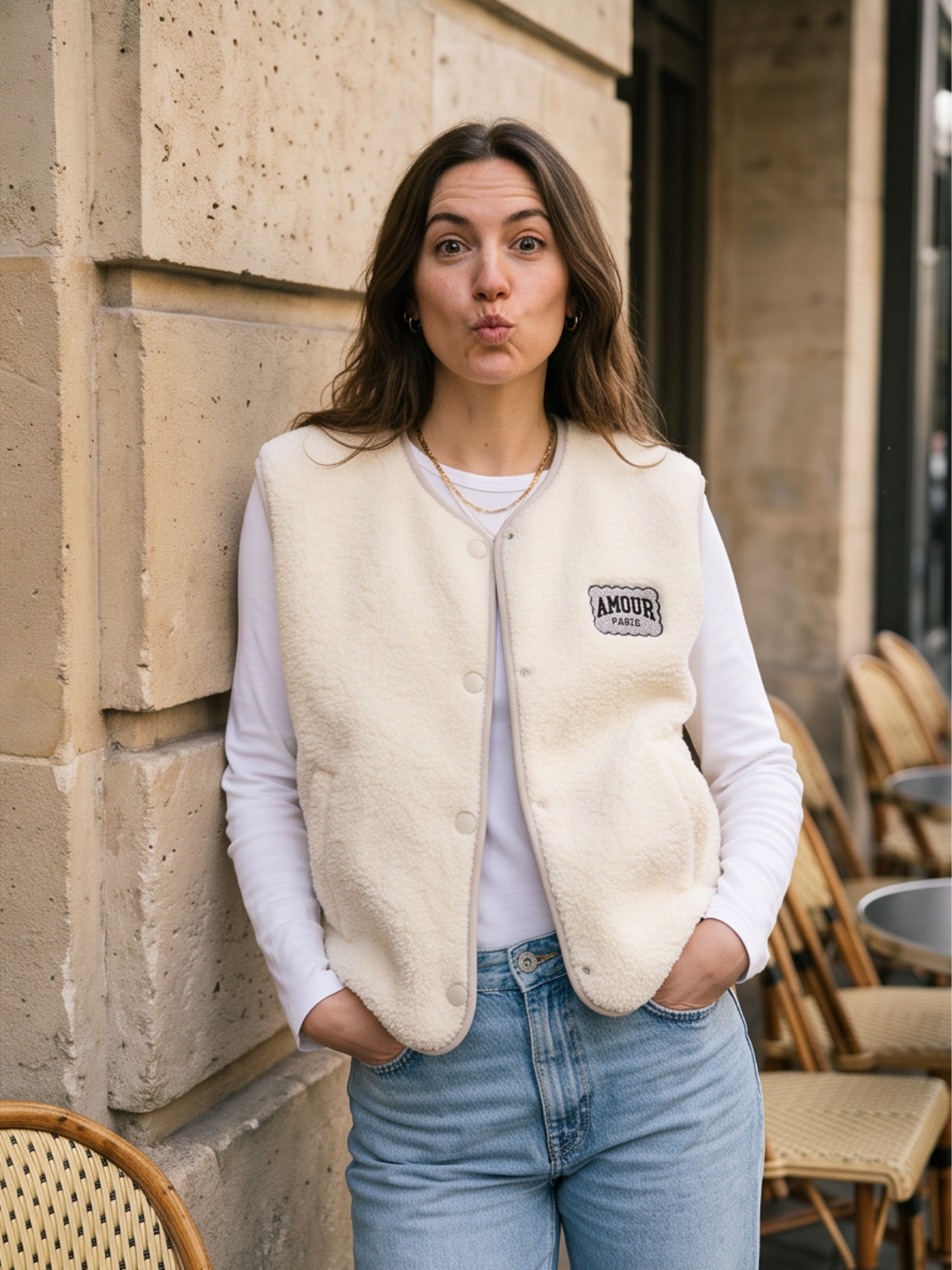 Gilet Nina - Sans Manches Teddy