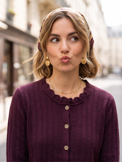 Gilet Rosaline - Boutonné Prune