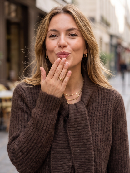 Gilet Rose - Maille Boutonnée