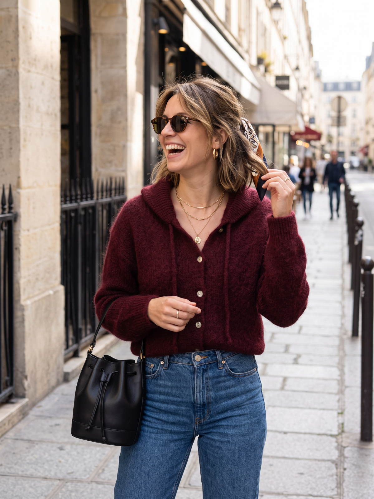 Gilet Solveig - Capuche Mohair