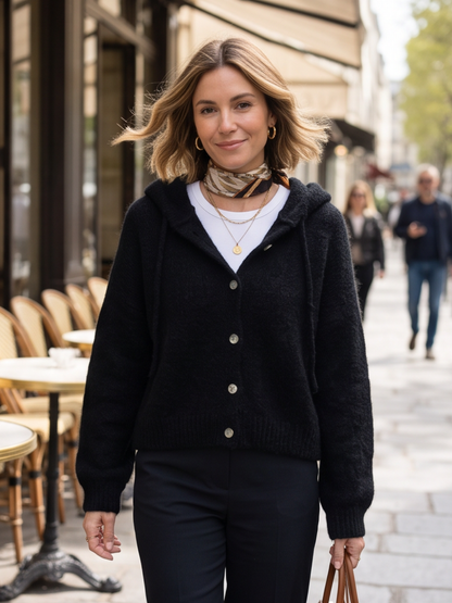 Gilet Solveig - Capuche Mohair