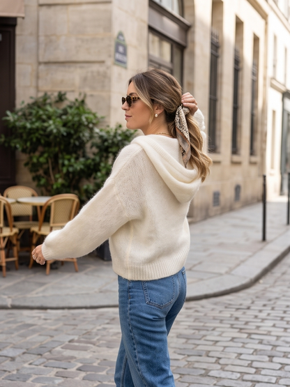 Gilet Solveig - Capuche Mohair