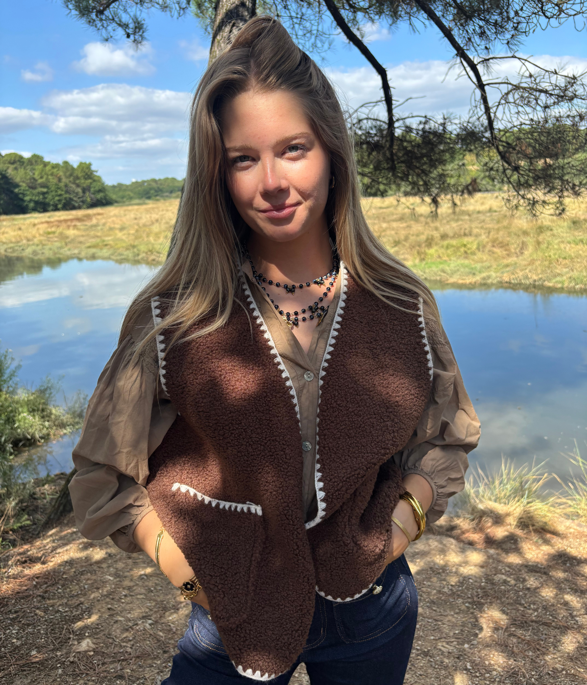 Gilet Marron Cosy