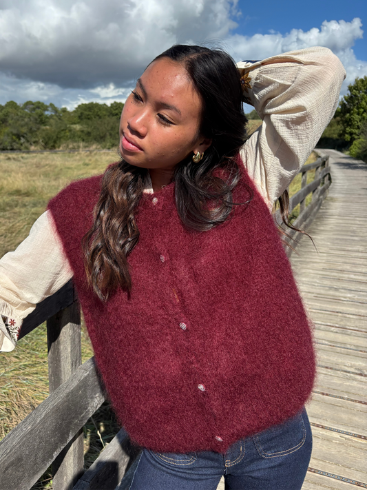 Gilet sans manches en kid mohair