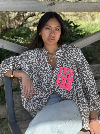 Chemise Léopard "YES YOU CAN"