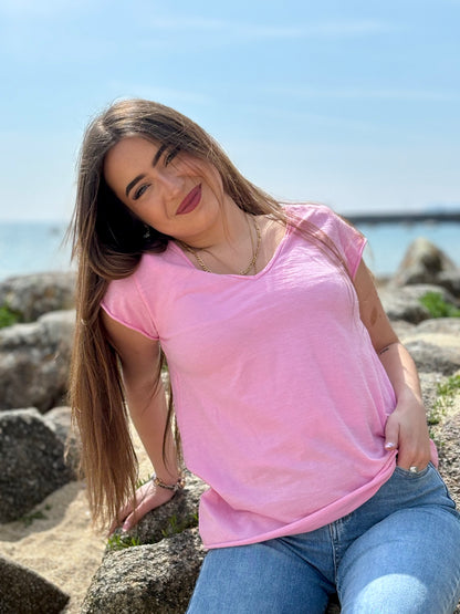 Tee-shirt Basique Uni 100% Coton