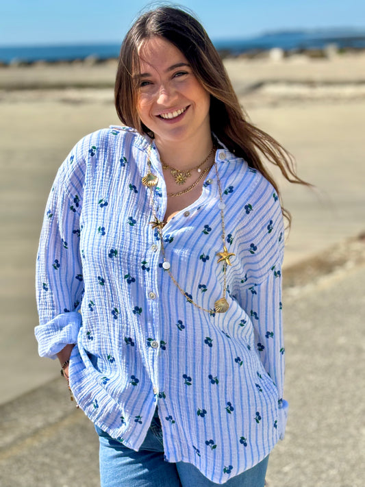 Chemise Rayée Cerises