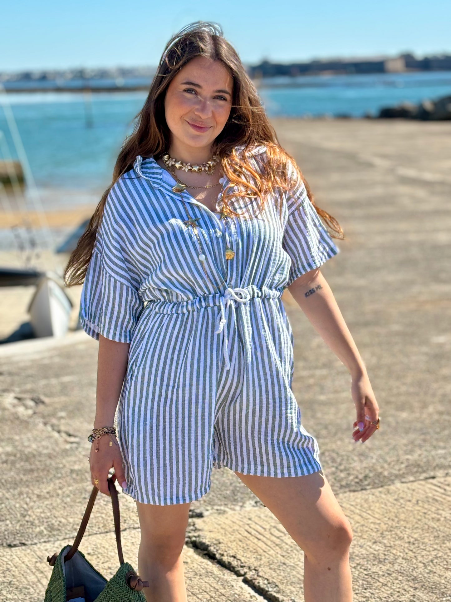 Combishort "Solana" Rayée