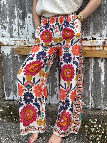 Pantalon Fluide Floral