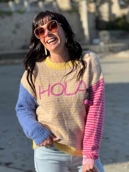 Pull coloré "Hola"