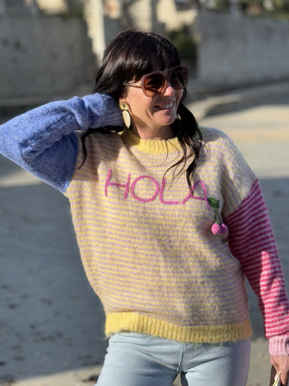 Pull coloré "Hola"
