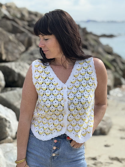 Top Crochet Sans Manches