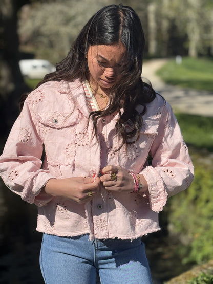 Veste Brodée “Fleurs & Franges”