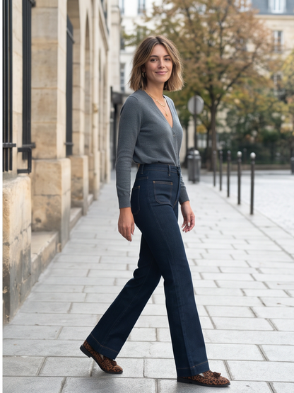Jean Amandine - Flare Poches Plaquées