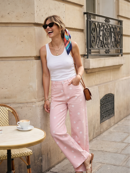 Jean Large Pois Rose
