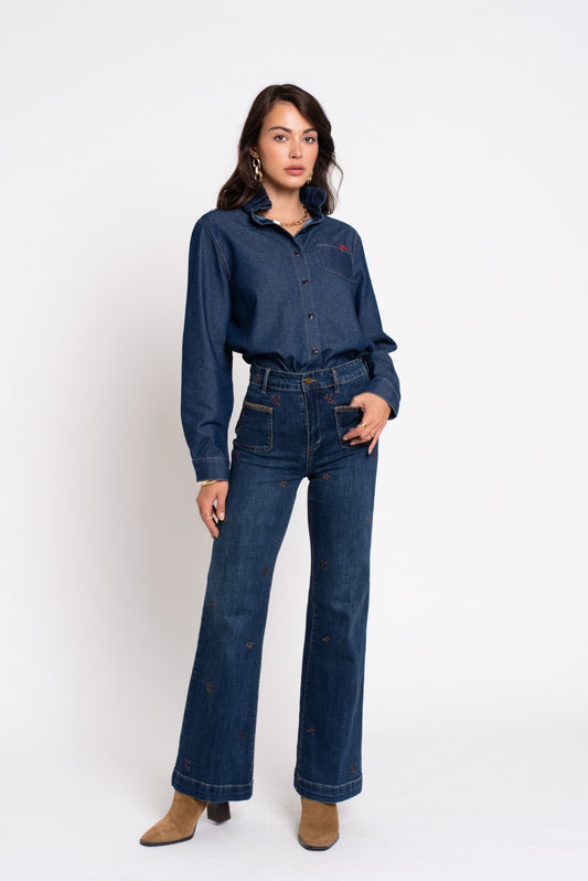 Jean Denim Broderies Colorées