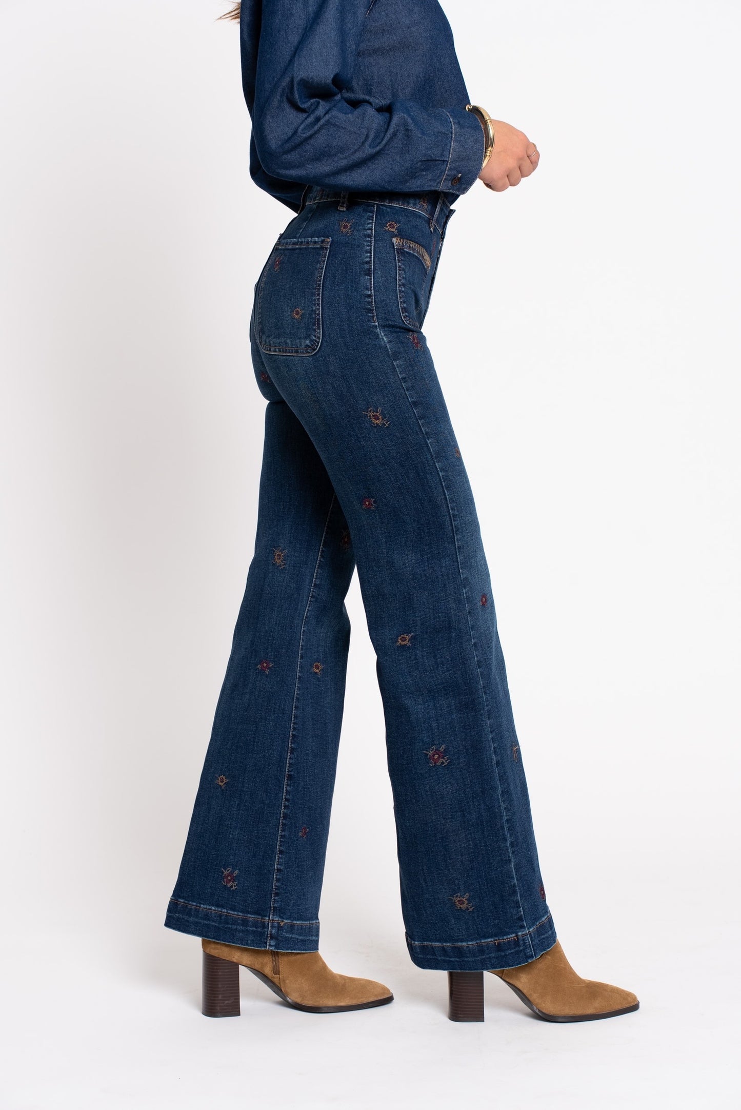 Jean Denim Broderies Colorées