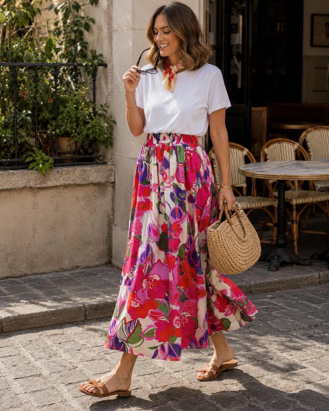 Jupe Coton Imprimé Floral