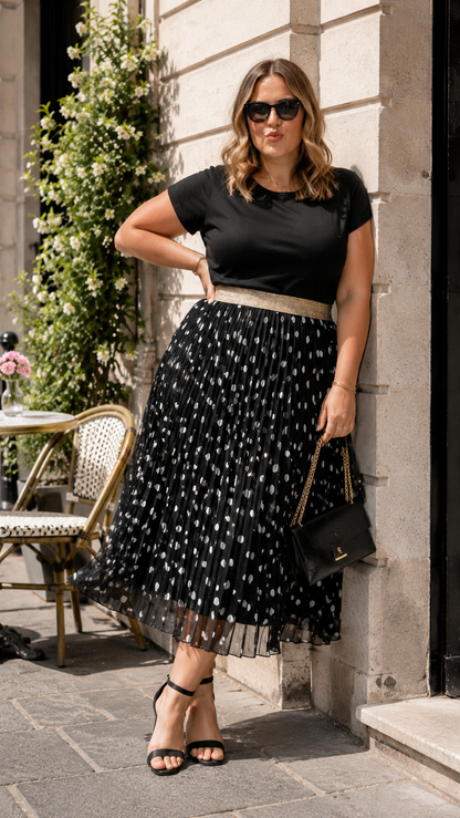 Jupe Pois Plissée TU 44-50