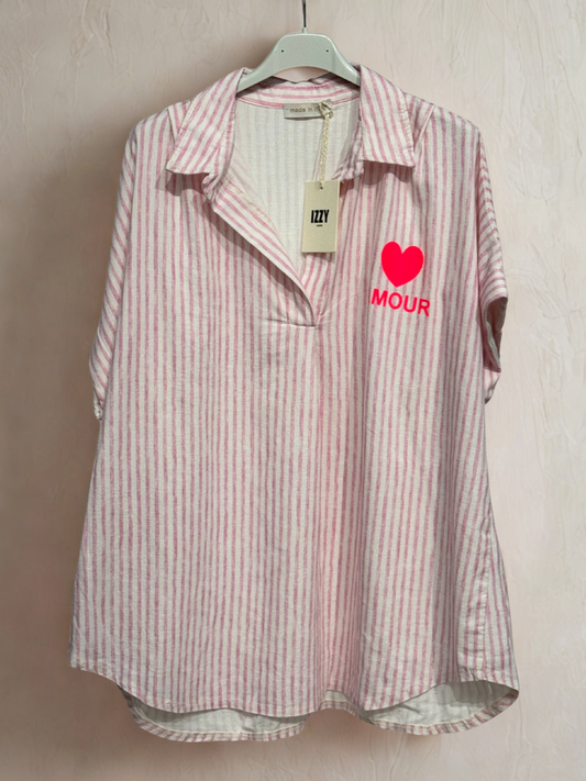 Chemise Rayée "Amour"
