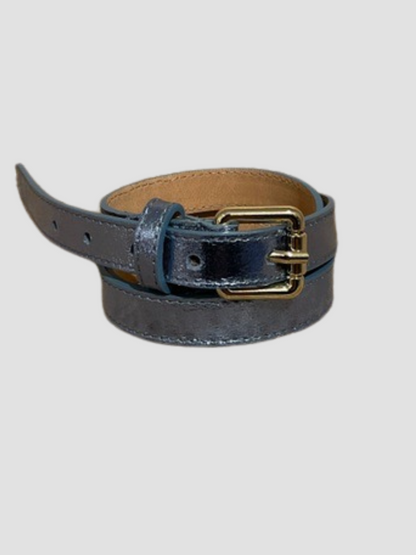 Ceinture Fine Brillante en cuir