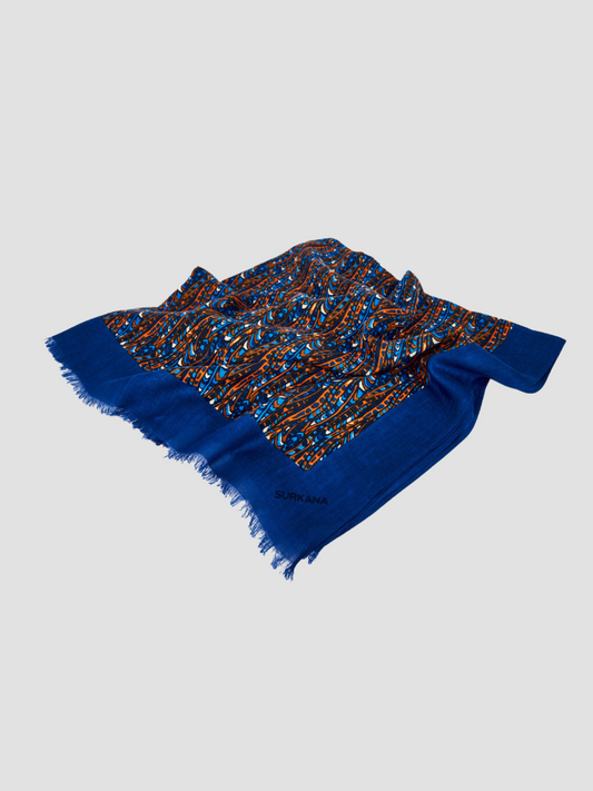 Foulard en Viscose Imprimé Bleu