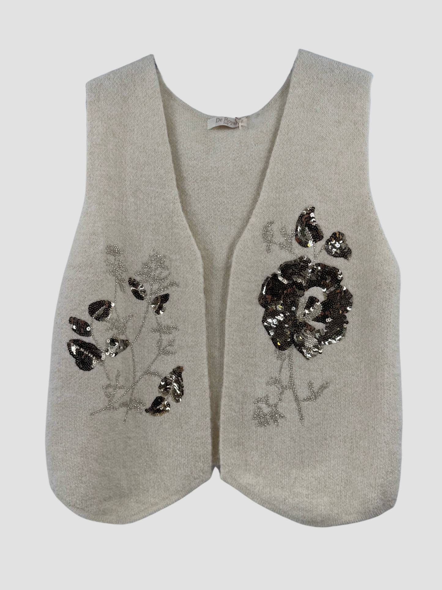 Gilet sans Manches avec Broderie et Sequins