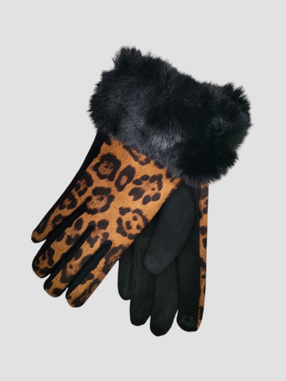 Gants Fourrure Léopard