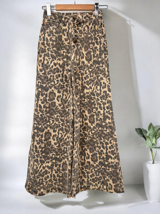 Pantalon évasé Melly léopard