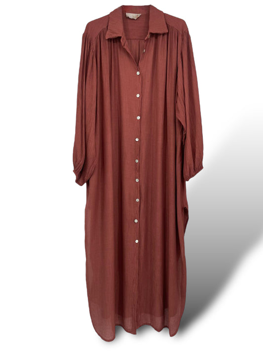 Robe longue en coton uni