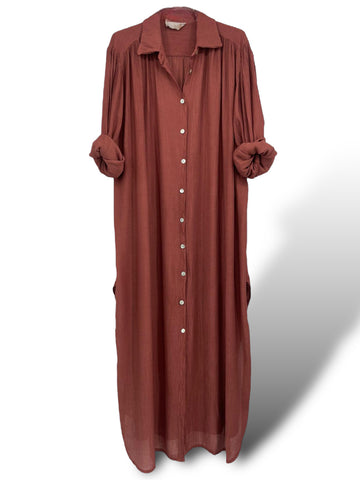 Robe longue en coton uni
