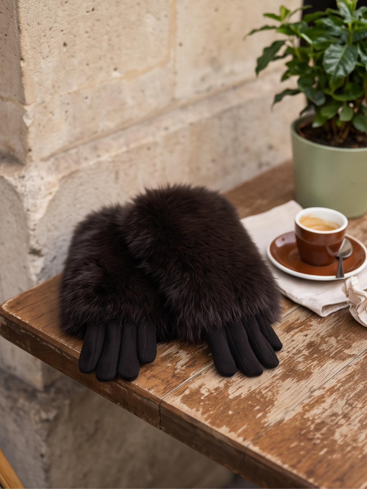 Gants Hermine - Fausse Fourrure