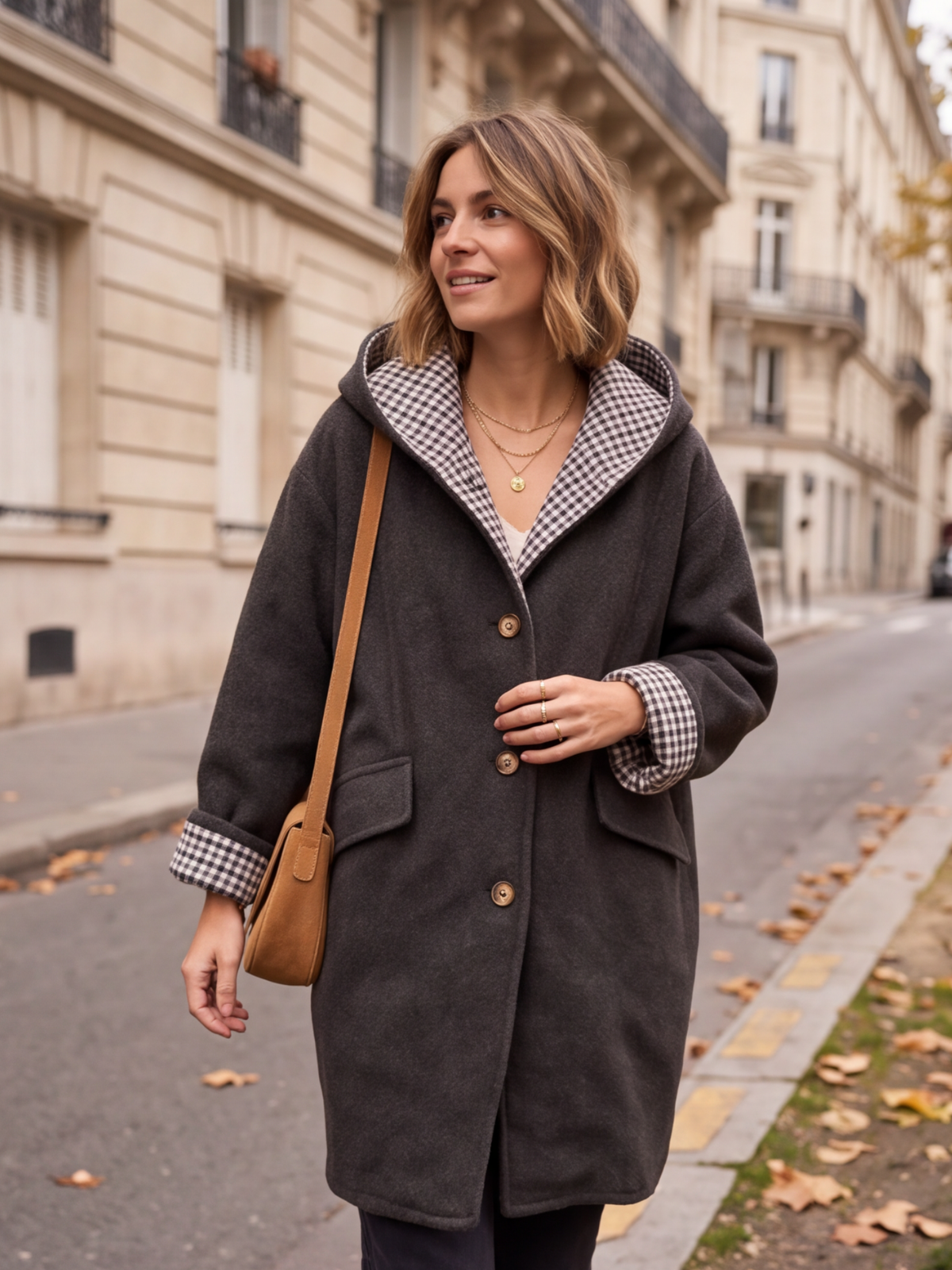 Manteau Caroline - Capuche Aspect Lainé