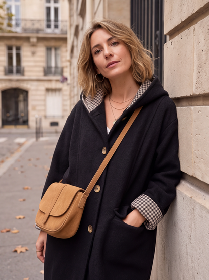 Manteau Caroline - Capuche Aspect Lainé