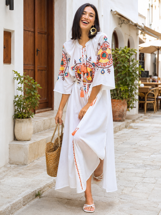 Maxi Tunique Paisley Brodée
