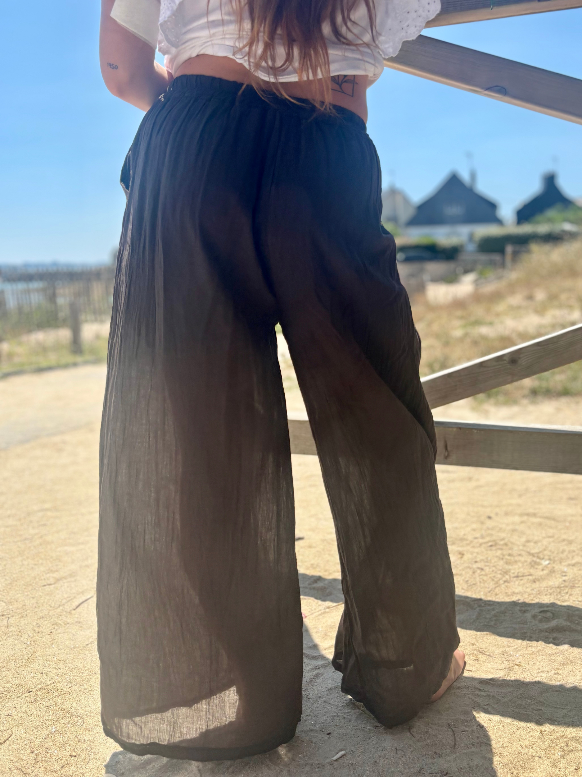 Pantalon en coton doux chocolat