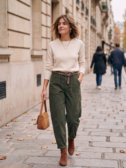 Pantalon Delphine - Barrel Velours Côtelé