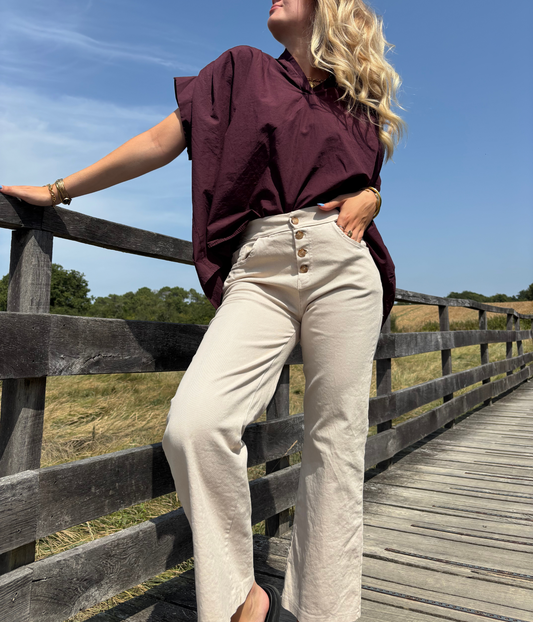Pantalon Droit Boutons