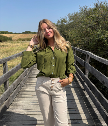 Pantalon Droit Boutons