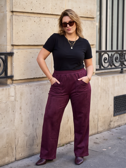 Pantalon Éliane - Large Taille Élastiquée